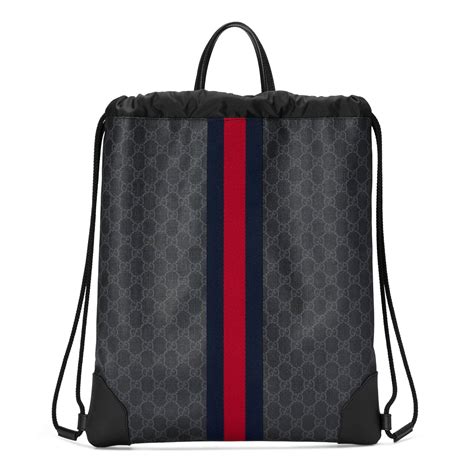 gucci mens designer backpacks|Gucci drawstring backpack for men.